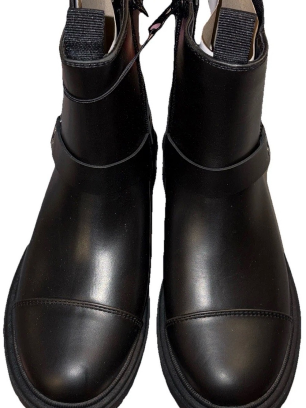 Cat & Jack Black Chelsea Ankle Bootie Zip Buckle Unisex Kids US 3. No Box